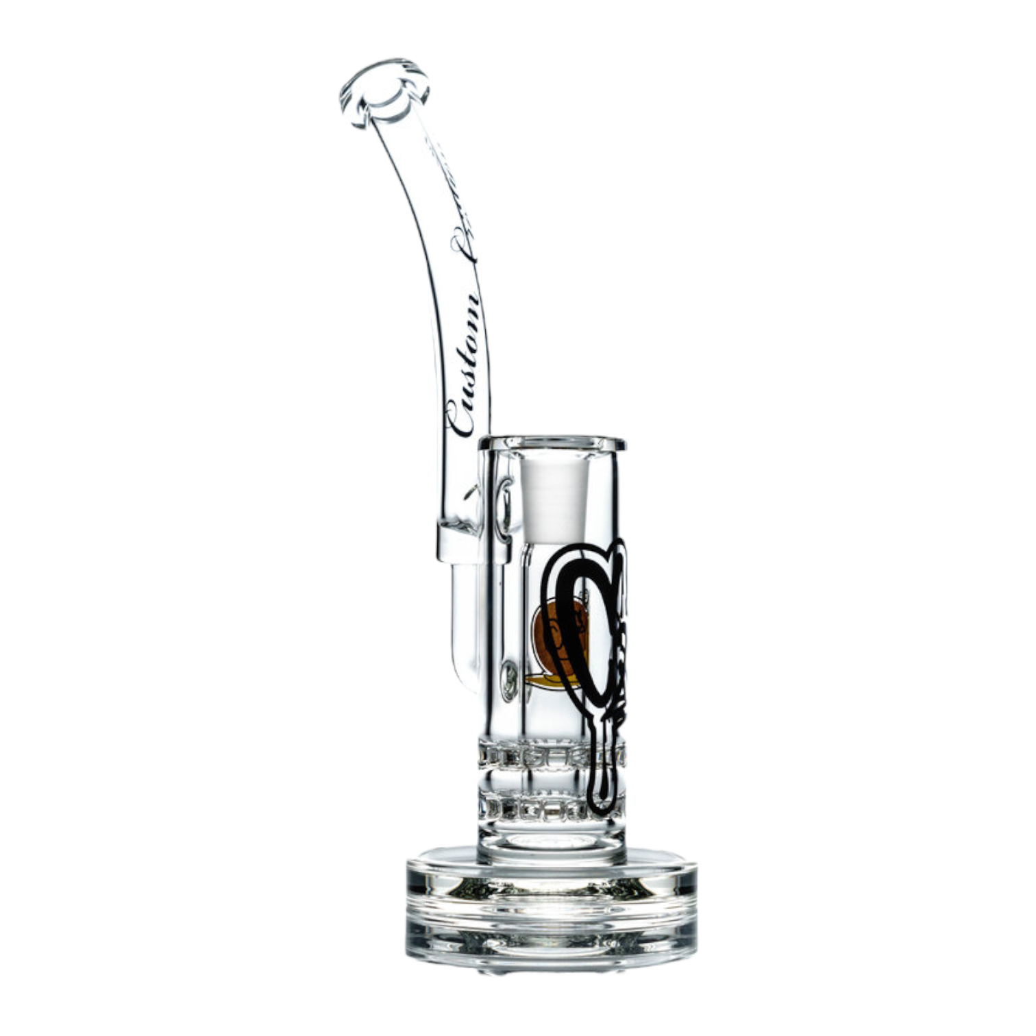 Double Ratchet Perc Large Clear Bubbler Water Pipe Made By C2 Custom Creations