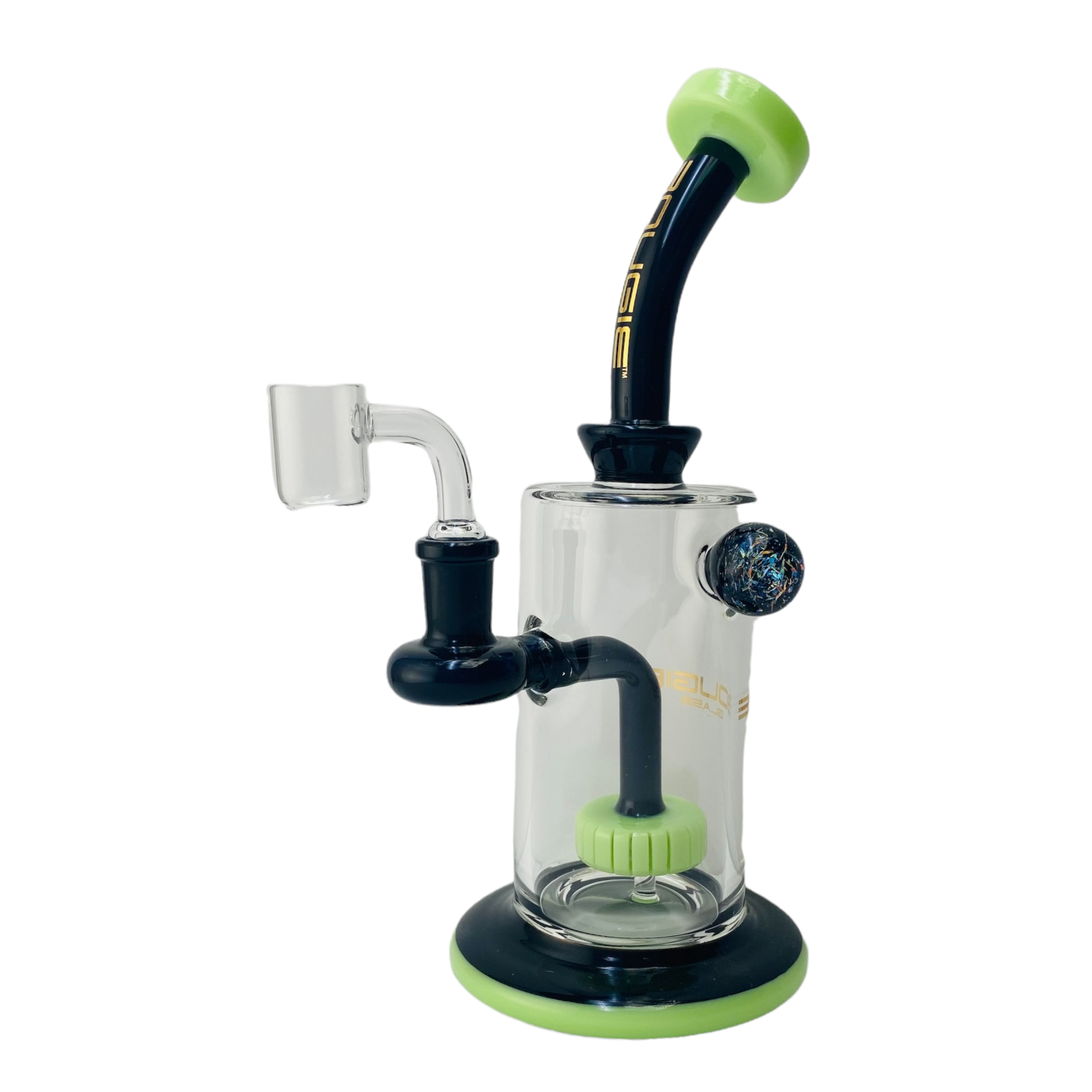 Bougie Glass Dab Rig - Black And Slyme