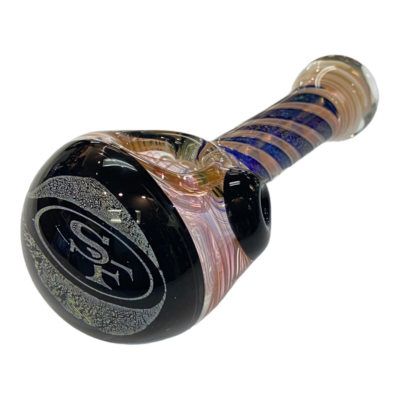 Talent Glass Works - Fume And Color Coil With SF Dichro End - Glass Hand Pipe