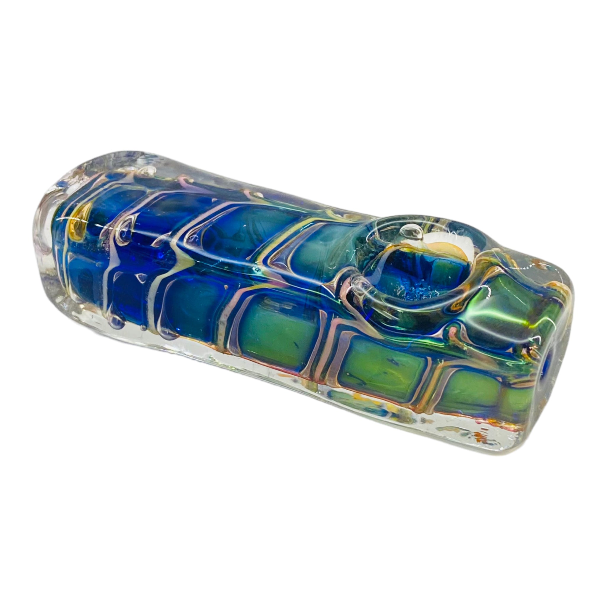 Small Rectangle Glass Hand Pipe With Inside Out Fume Scale