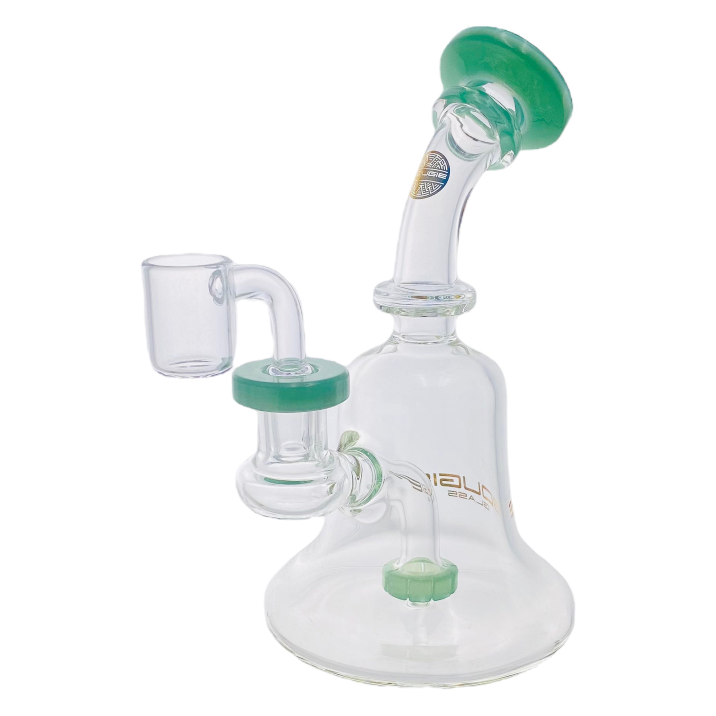 Bougie Glass - Small Dab Rig Banger Hanger 14mm Fitting - Sea Foam Green