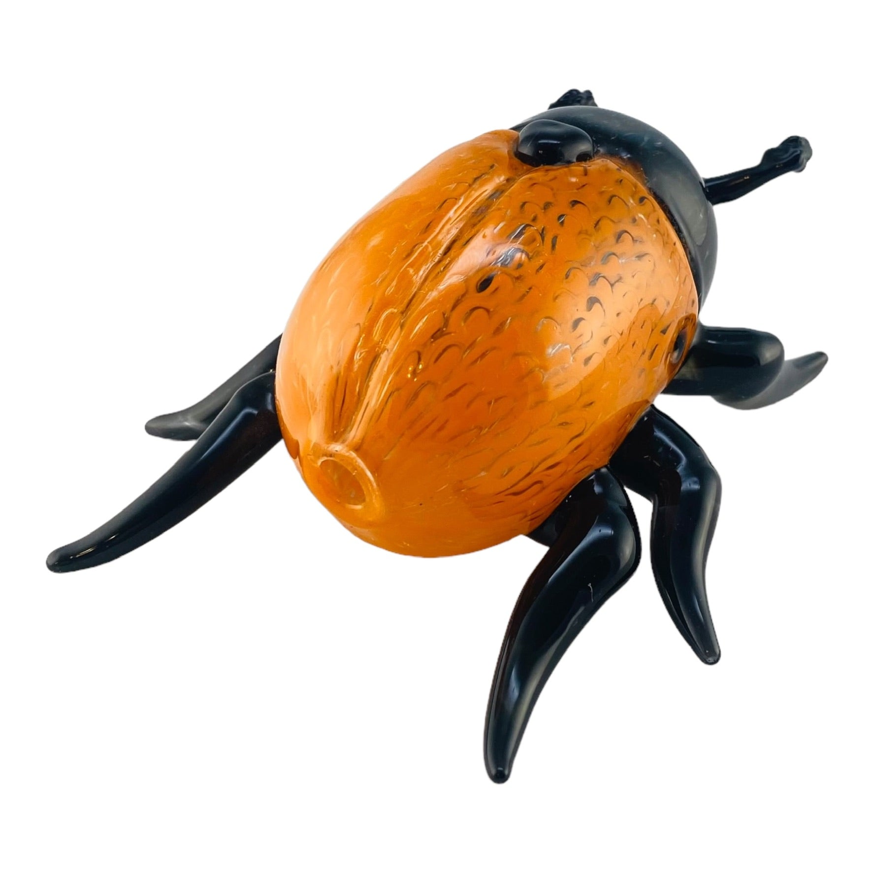 Handmade Black & Orange Beetle Insect Shaped Dry Hand Pipe