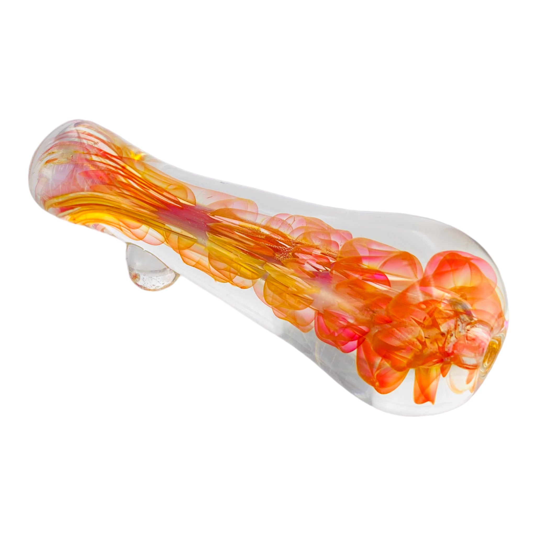 Glass Chillum Pipe - Pink Gold Fuming Inside Out Explosion