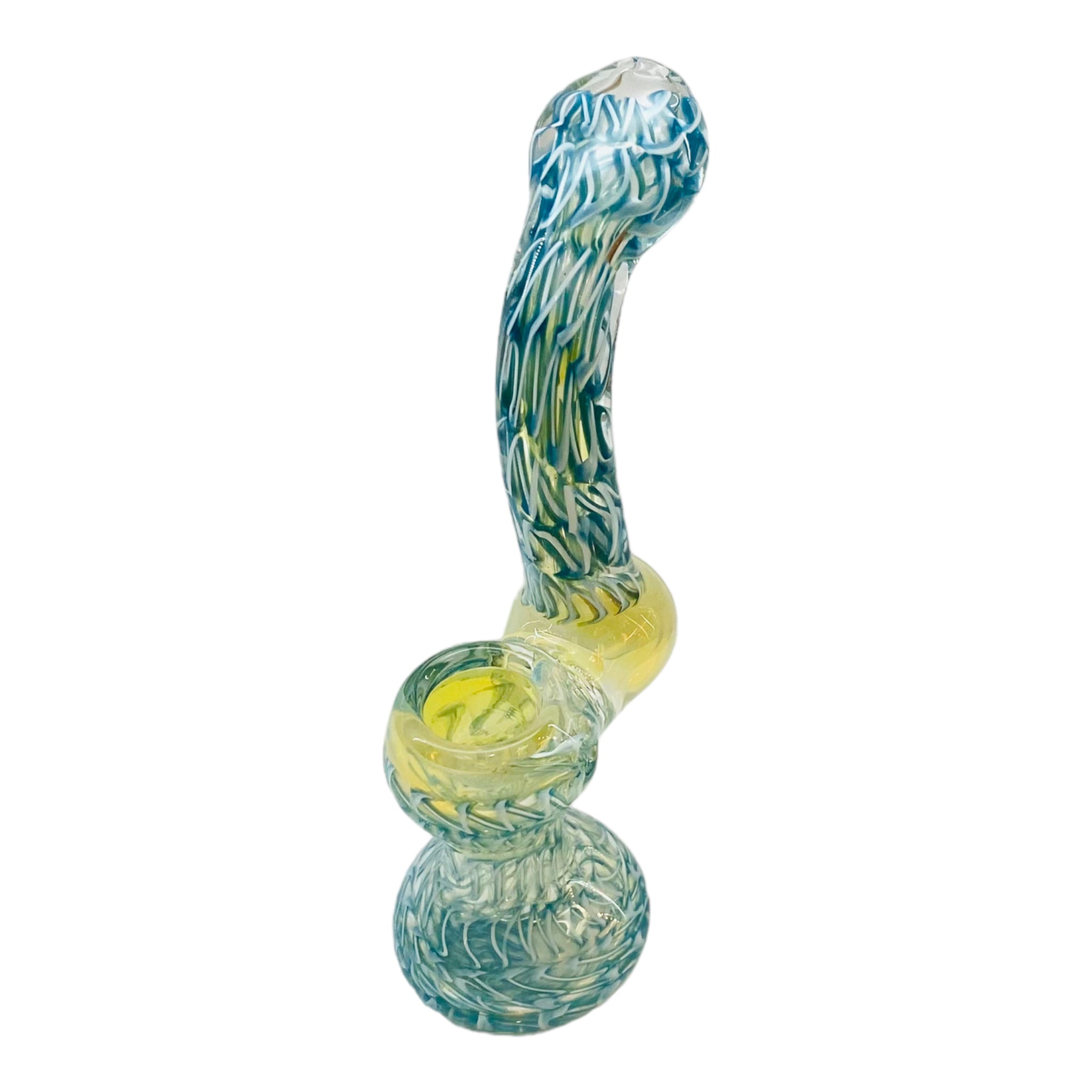 Blue Inside Out Double Blown Stand Up Glass Bubbler
