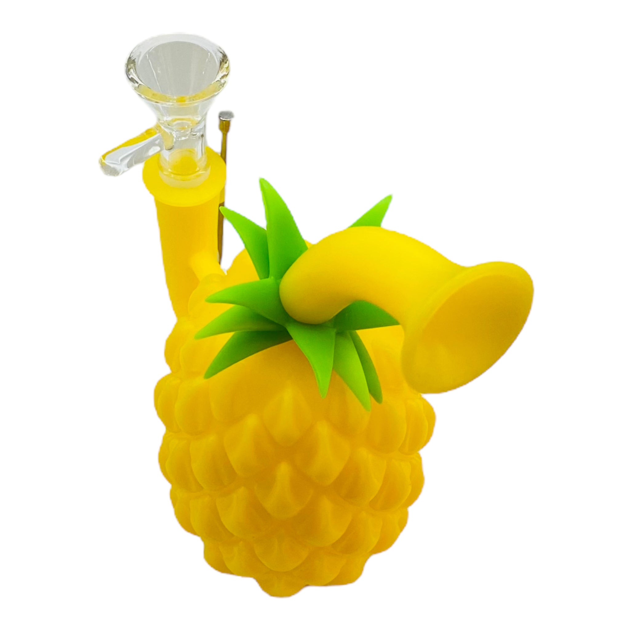 rubber Pineapple Express Silicone Bubbler Bong With Magnetic Tool Holder