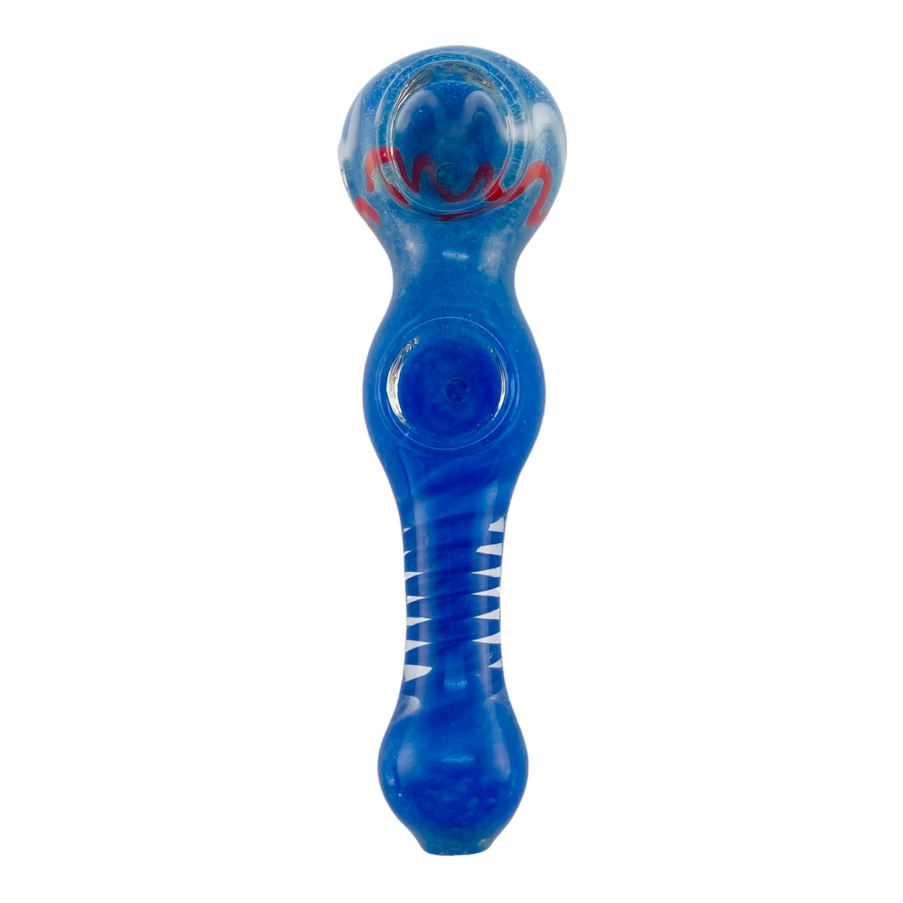 Glass Hand Pipe Blue two Bowls