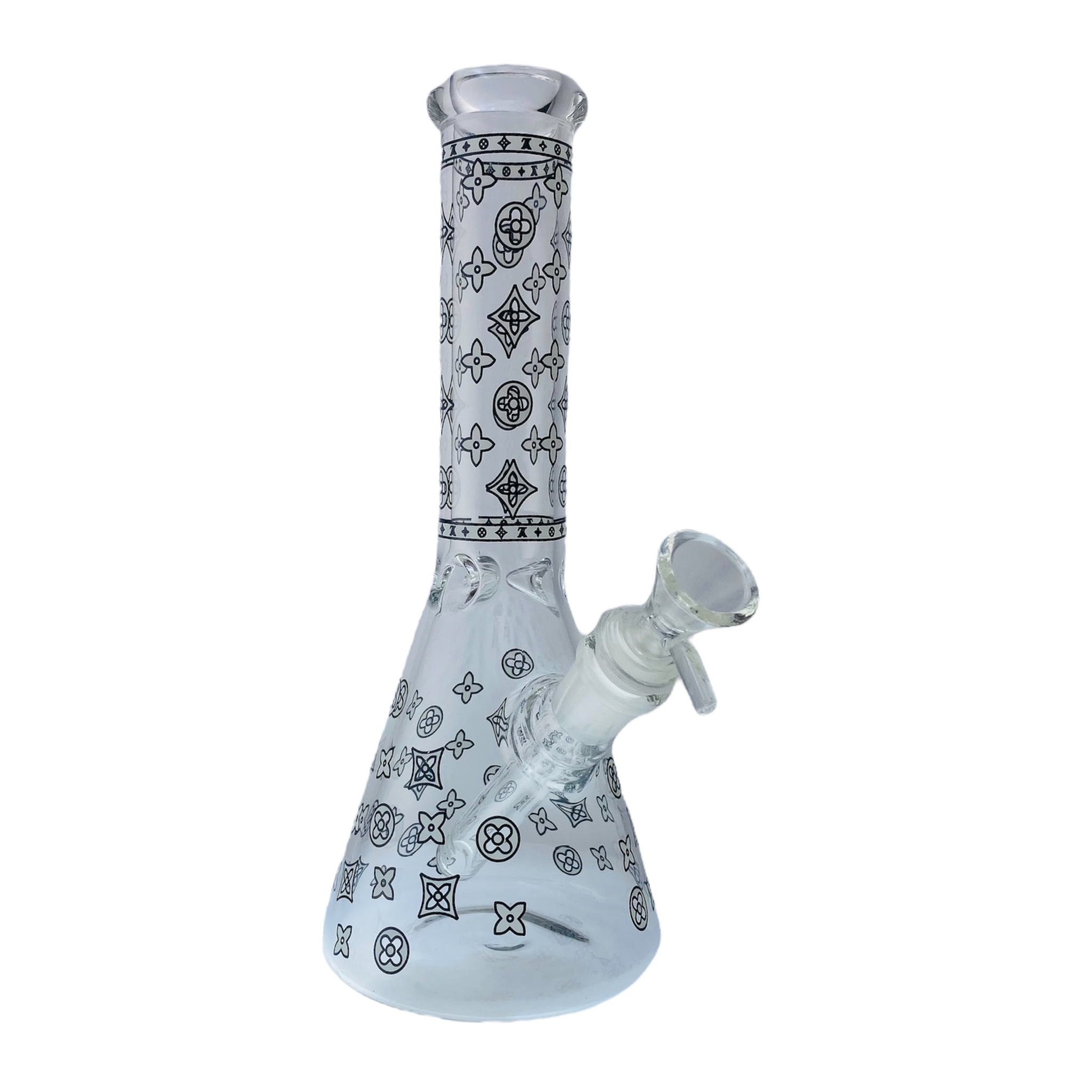 mini Beaker Bong Water Pipe With Decorative Symbols