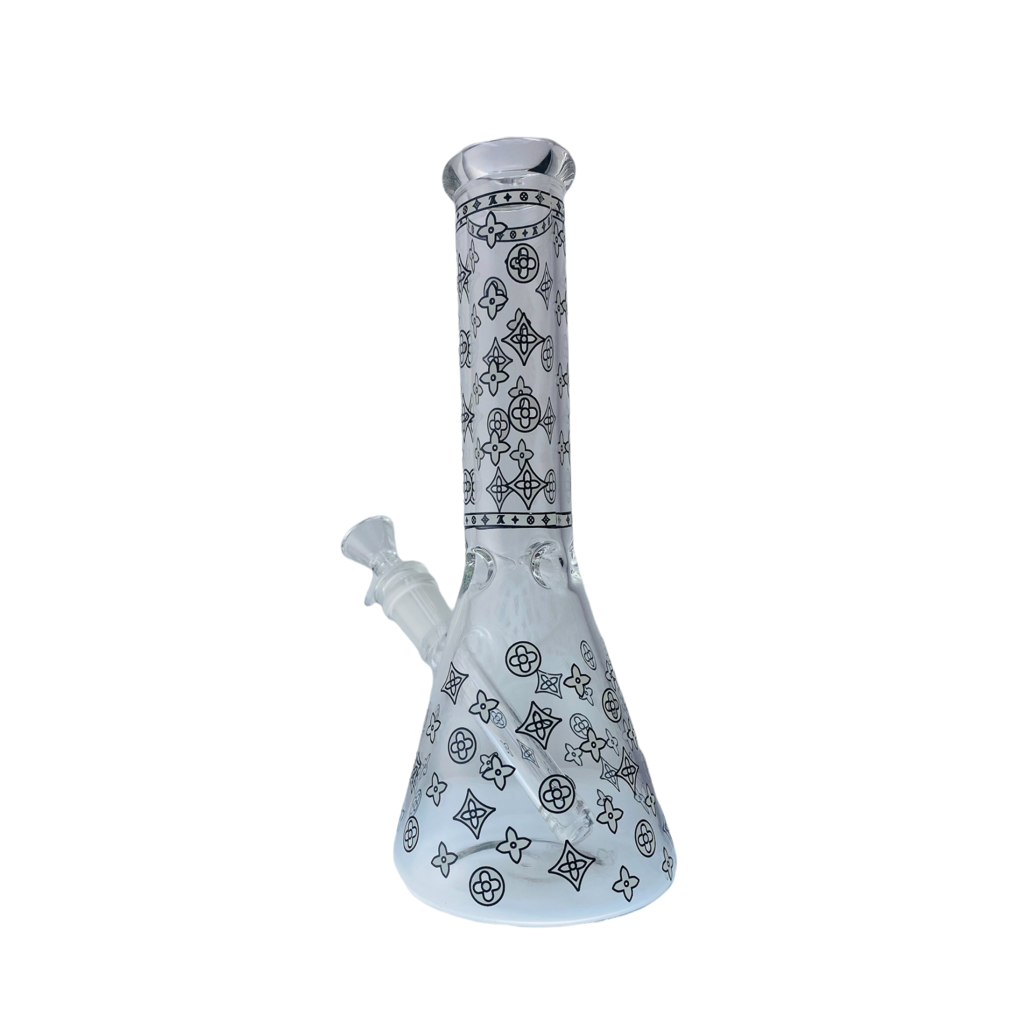 diamond Beaker Bong Water Pipe With Decorative Symbols