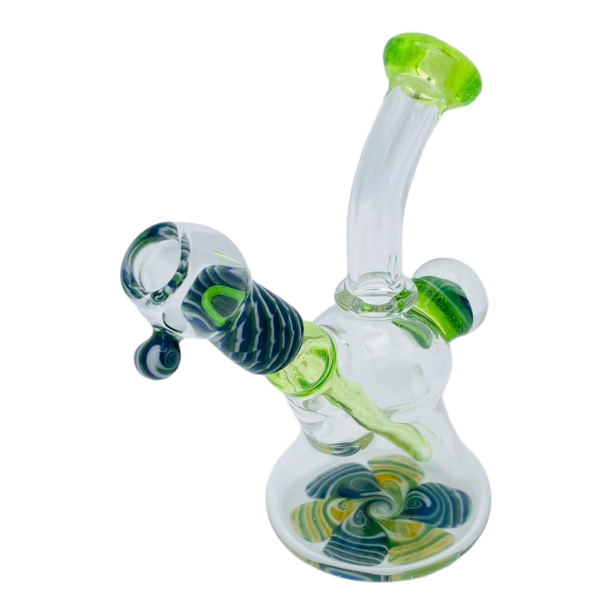 E Box Glass - Mini Glass Dab Rig With Sublime Green Fixed 10mm Fitting