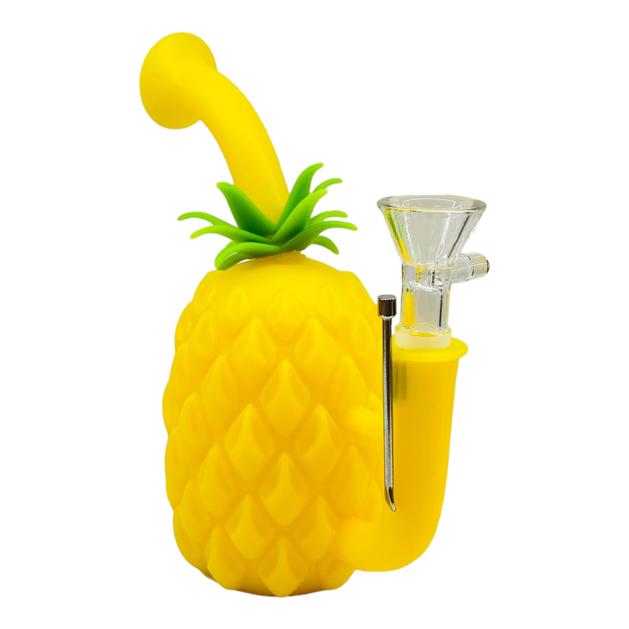 Pineapple Express Silicone Bubbler Bong With Magnetic Tool Holder