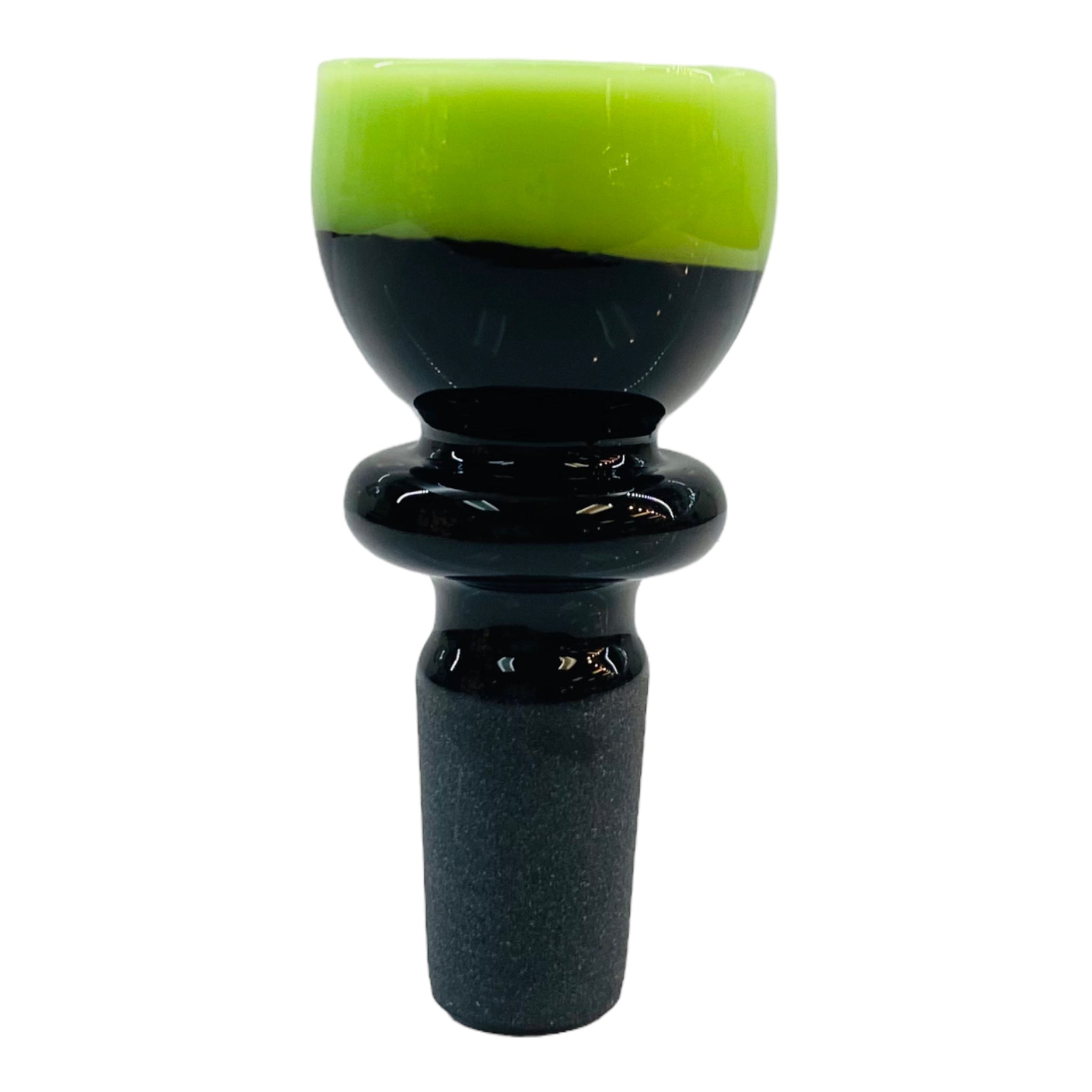 14mm Flower Bowl - Black Fitting With Color Rim - Slime Green