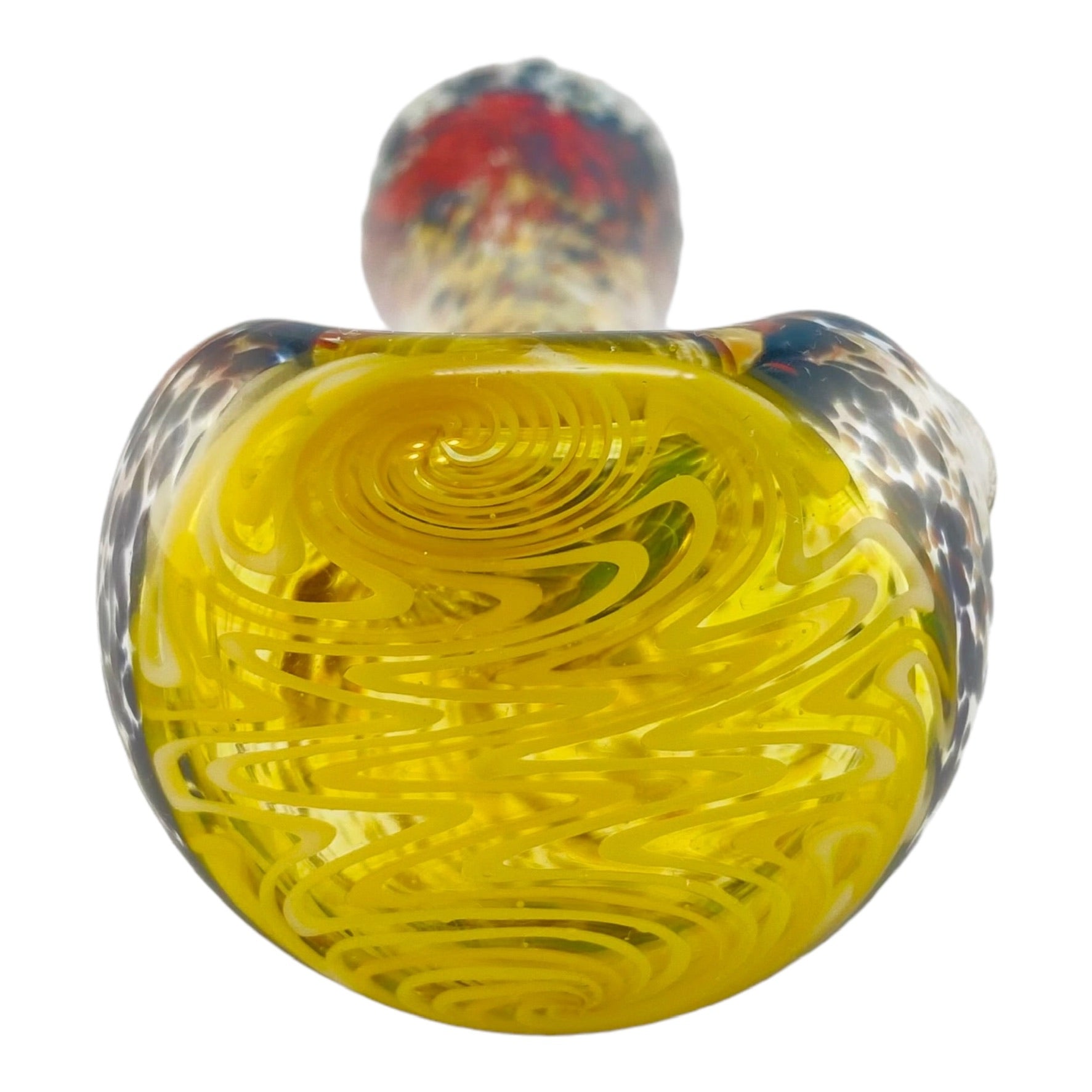 Santa Cruz Glass - Glass Hand Pipe With Inside Out Frit With Yellow Wig Wag 