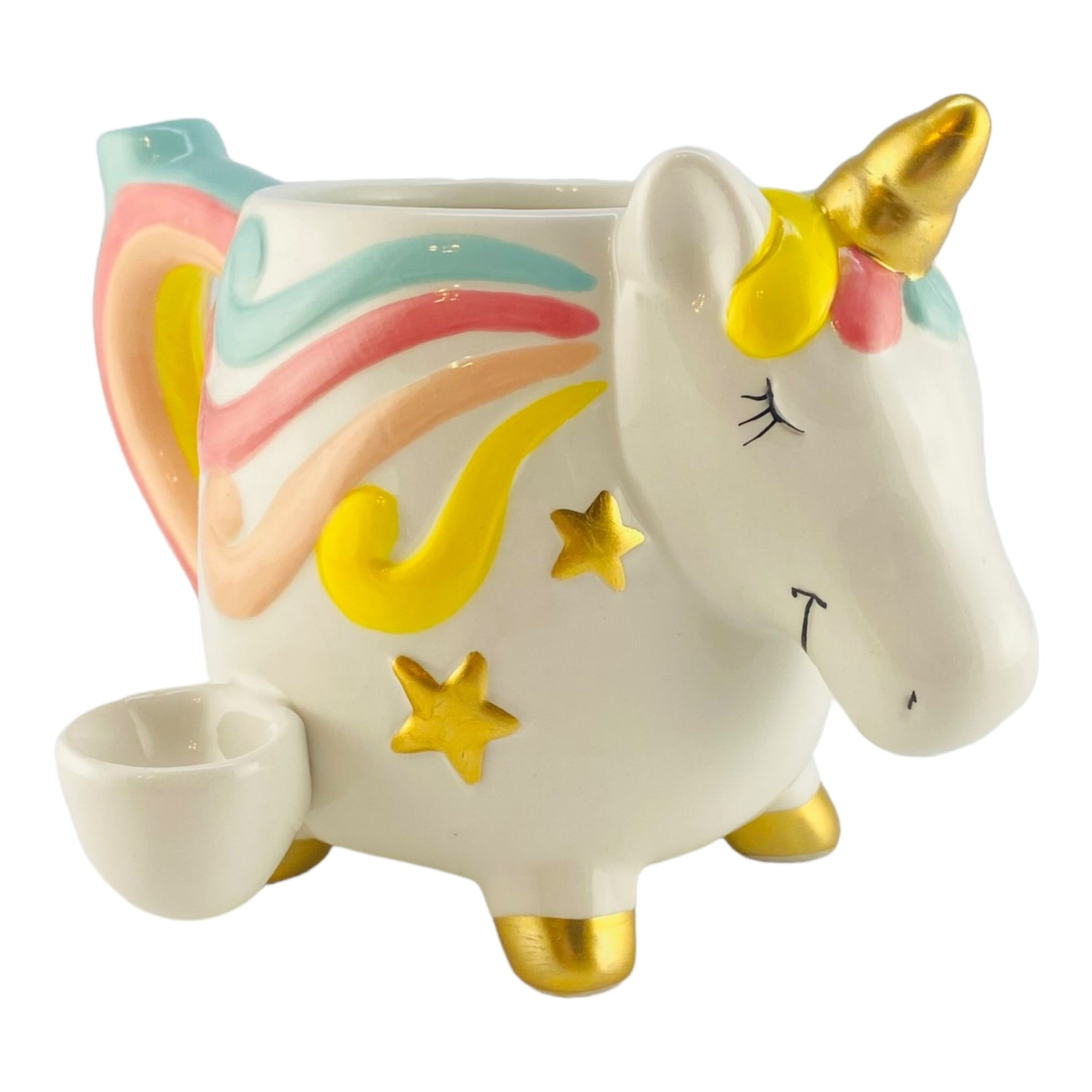 Coffee & Pipe - Ceramic Rainbow Uncicorn Mug And Pipe