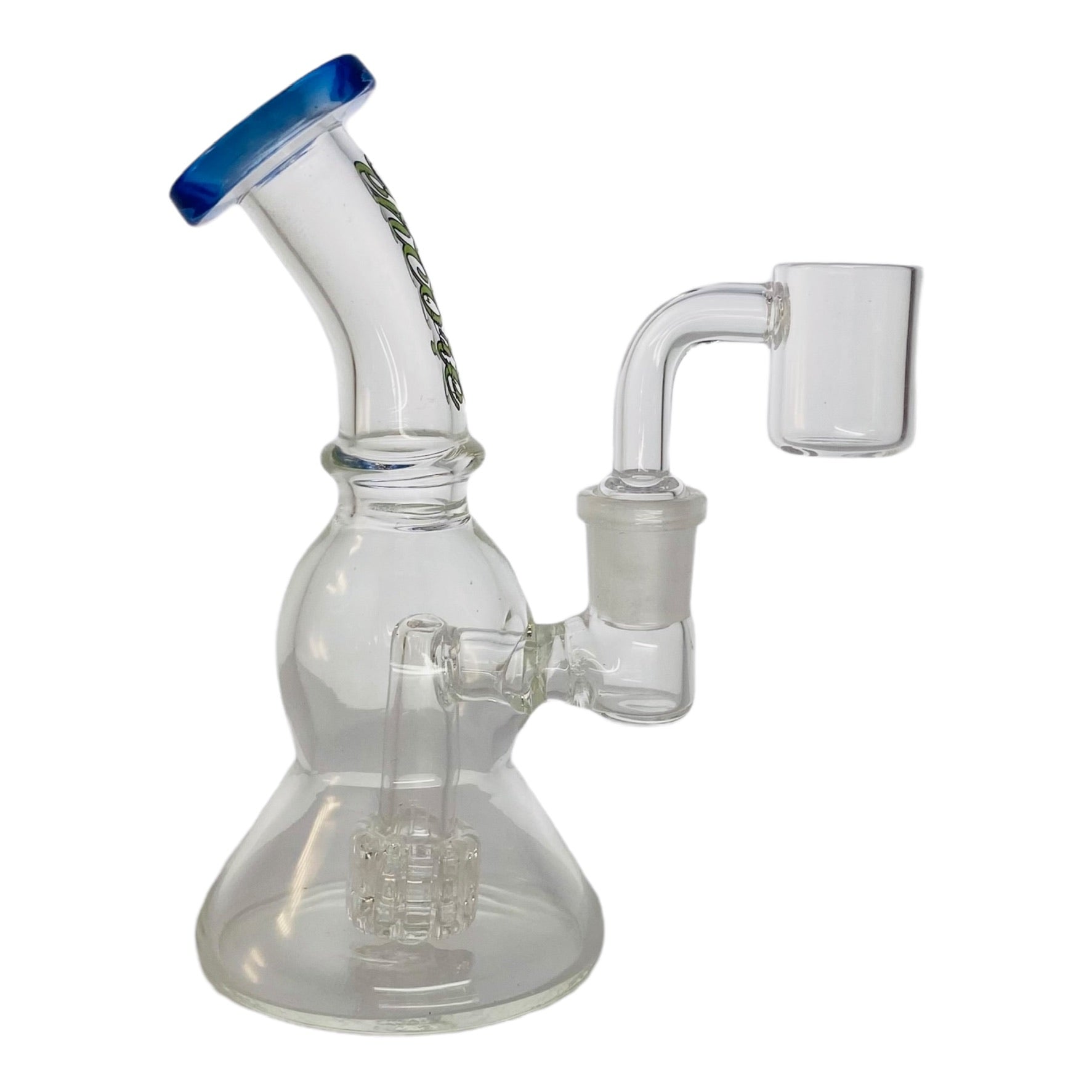 Encore Glass Mini Dab Rig With Color Lip Blue