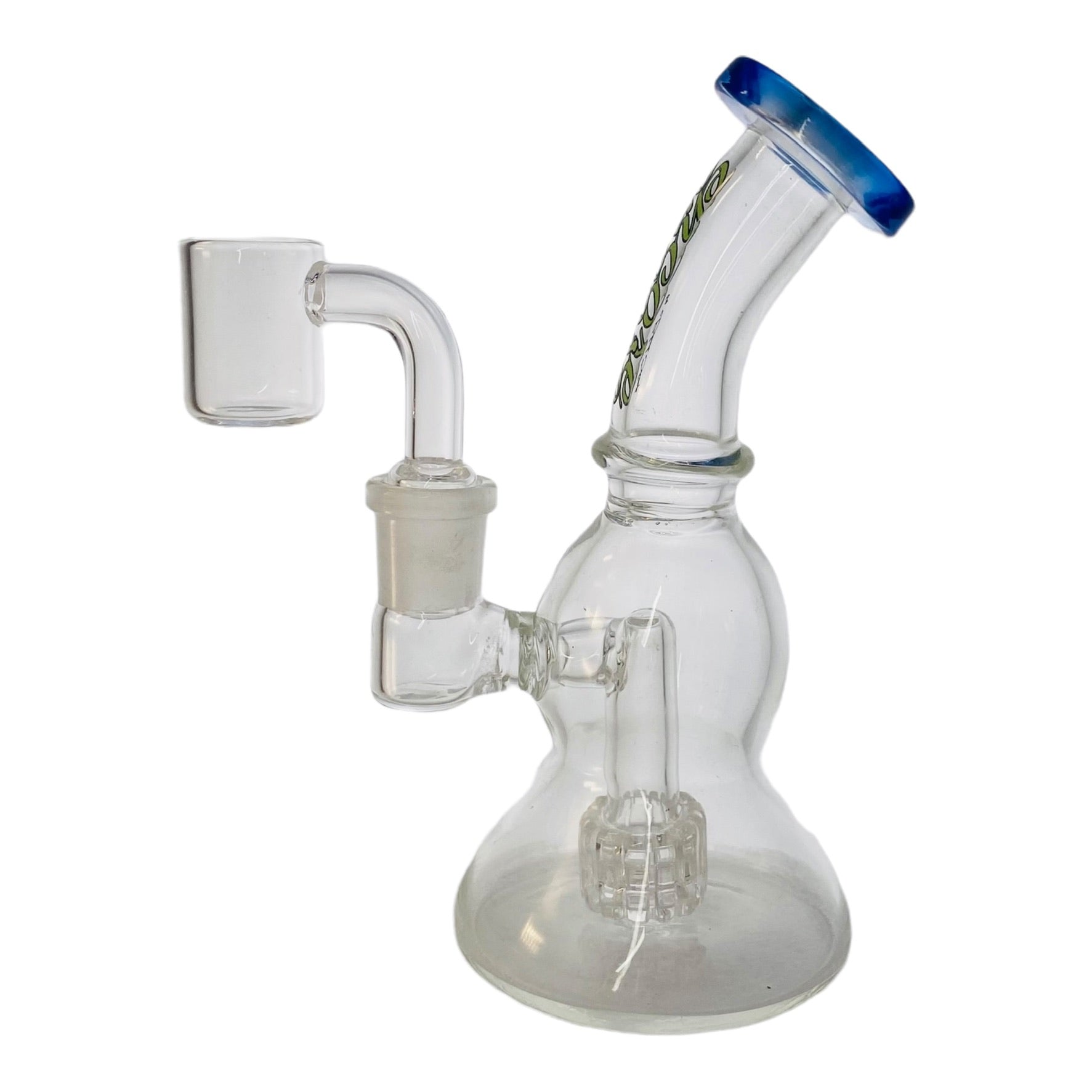 Encore Glass Mini Dab Rig With Color Lip Blue