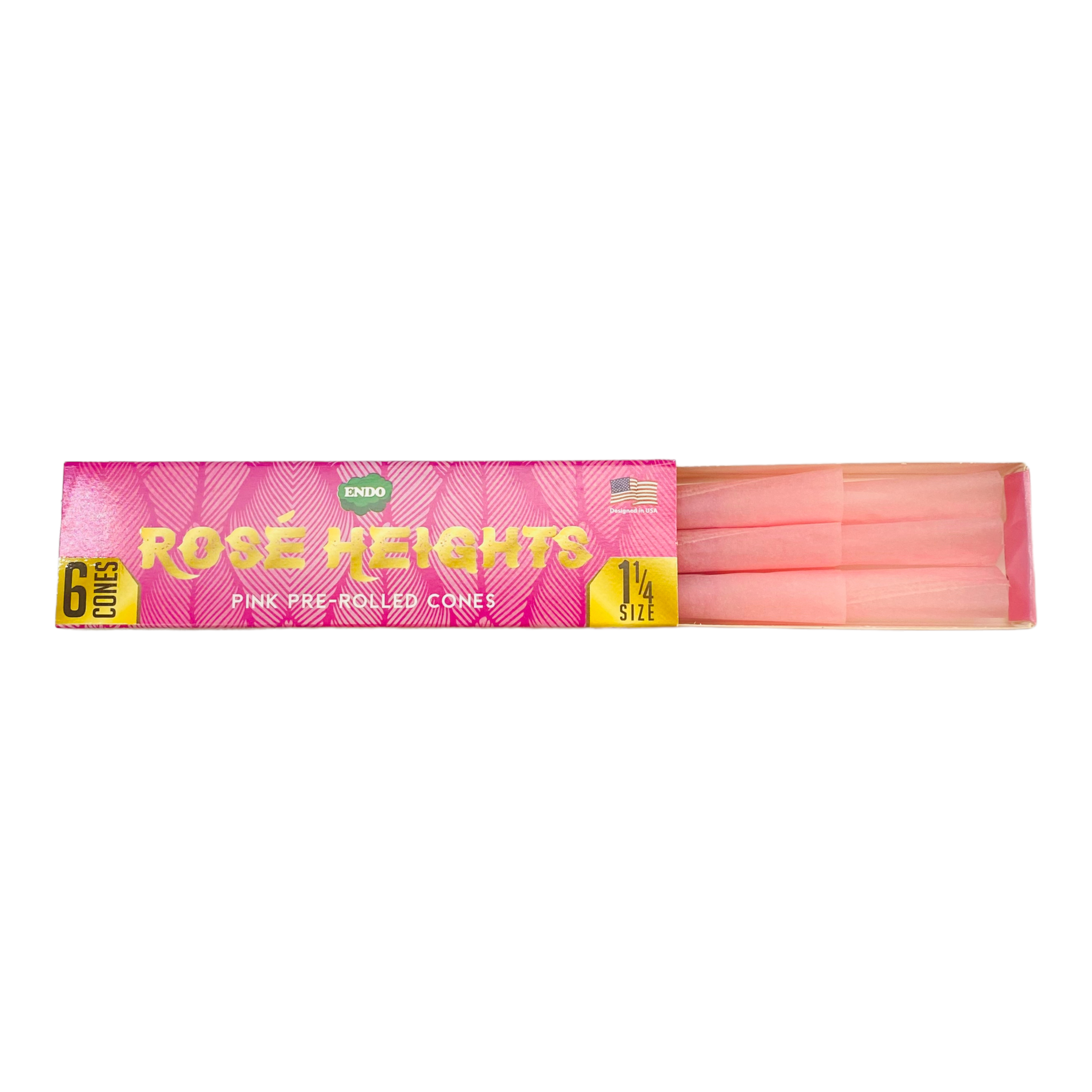 Rose Heights - Pink Pre Rolled Cones - 1 1/4 Size - 6ct - 2 BOXES