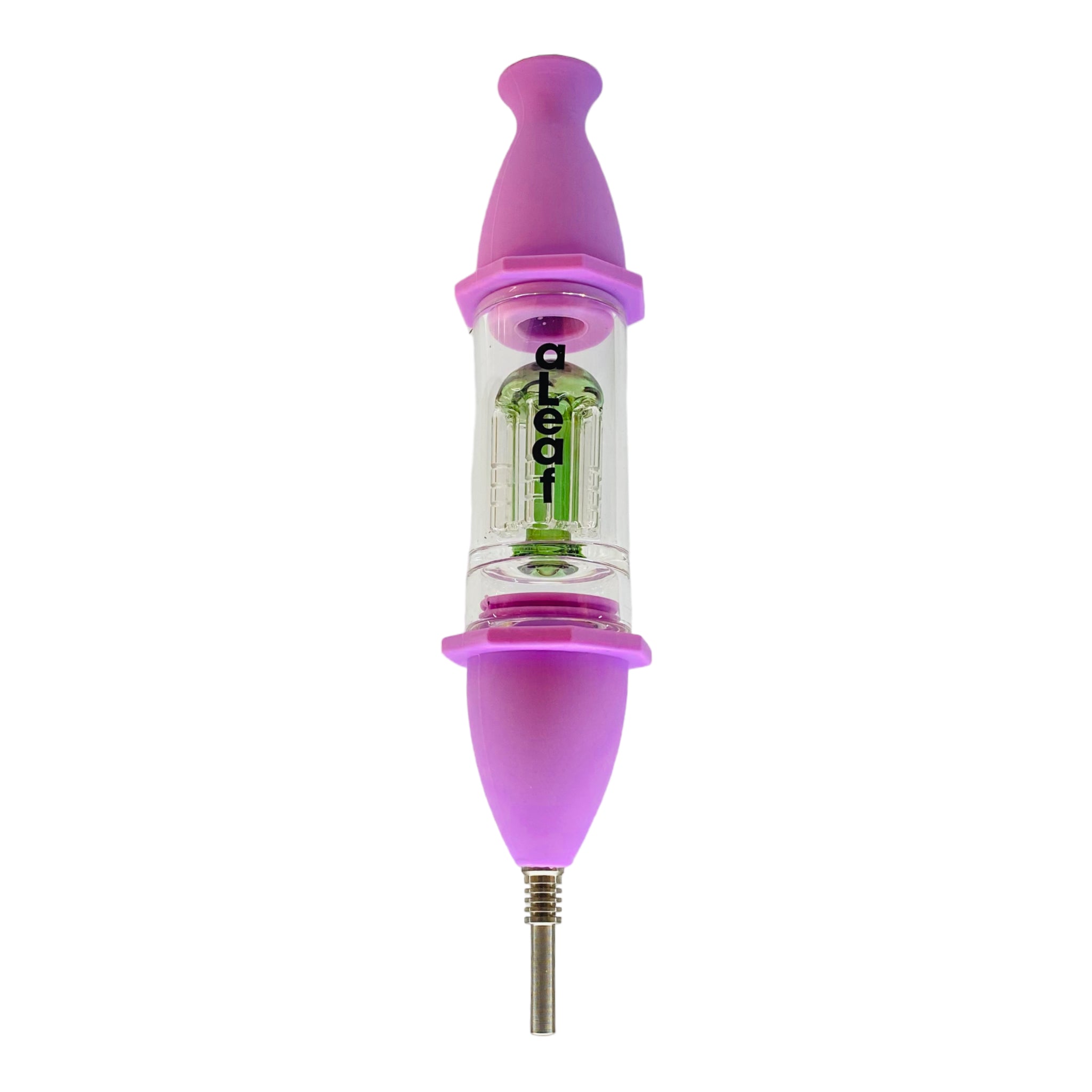 aLeaf - Pink Silicone Nectar Collector With Green Tree Perc