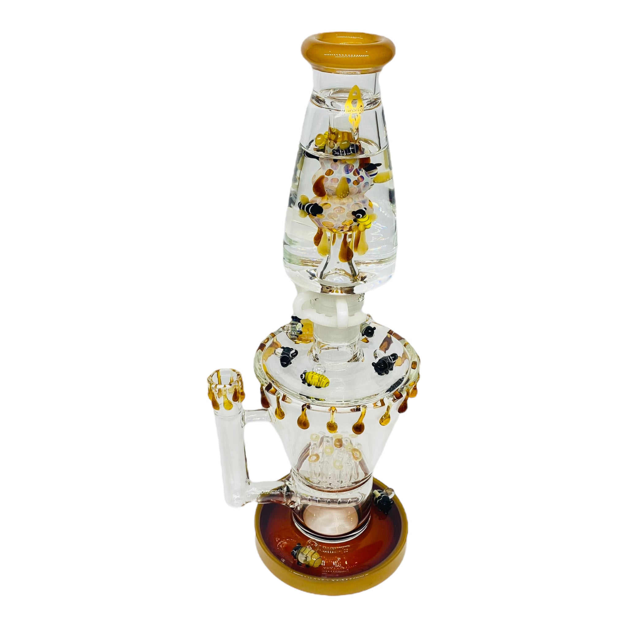 Apollo Glass - Honey Oil Drip Beehive Bong With Glycerin Freeze Coil Top
