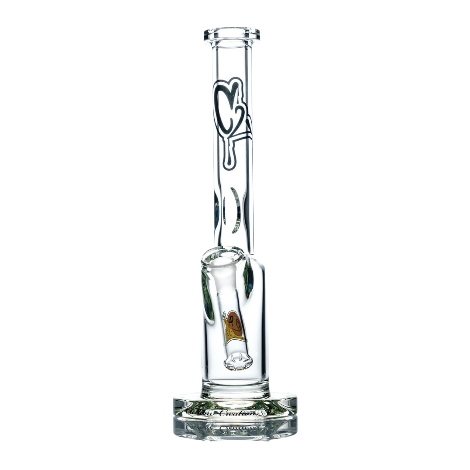 Clear C2 Custom Creations Mini Tube Water Pipe Rig With Thick Glass Tubing 