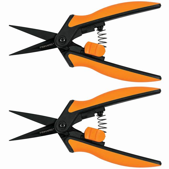 Fiskars - Non Stick Micro Tip Pruning Scissors - 2 Pack