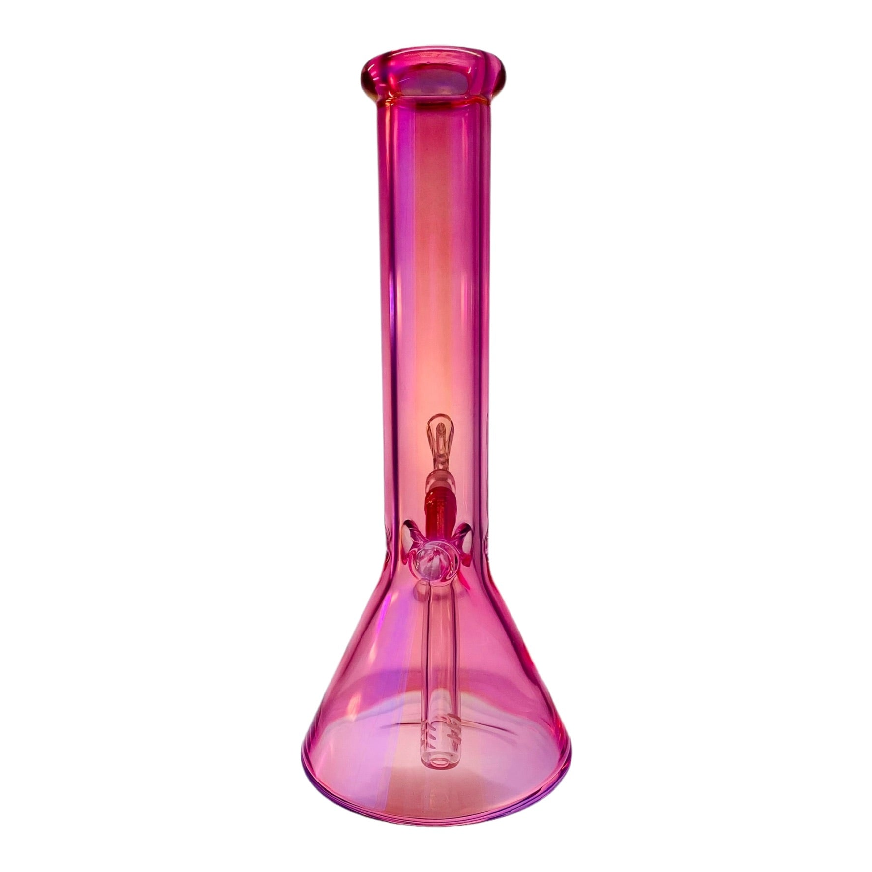 10 Inch Pearlescent Pink Glass Beaker Bong 