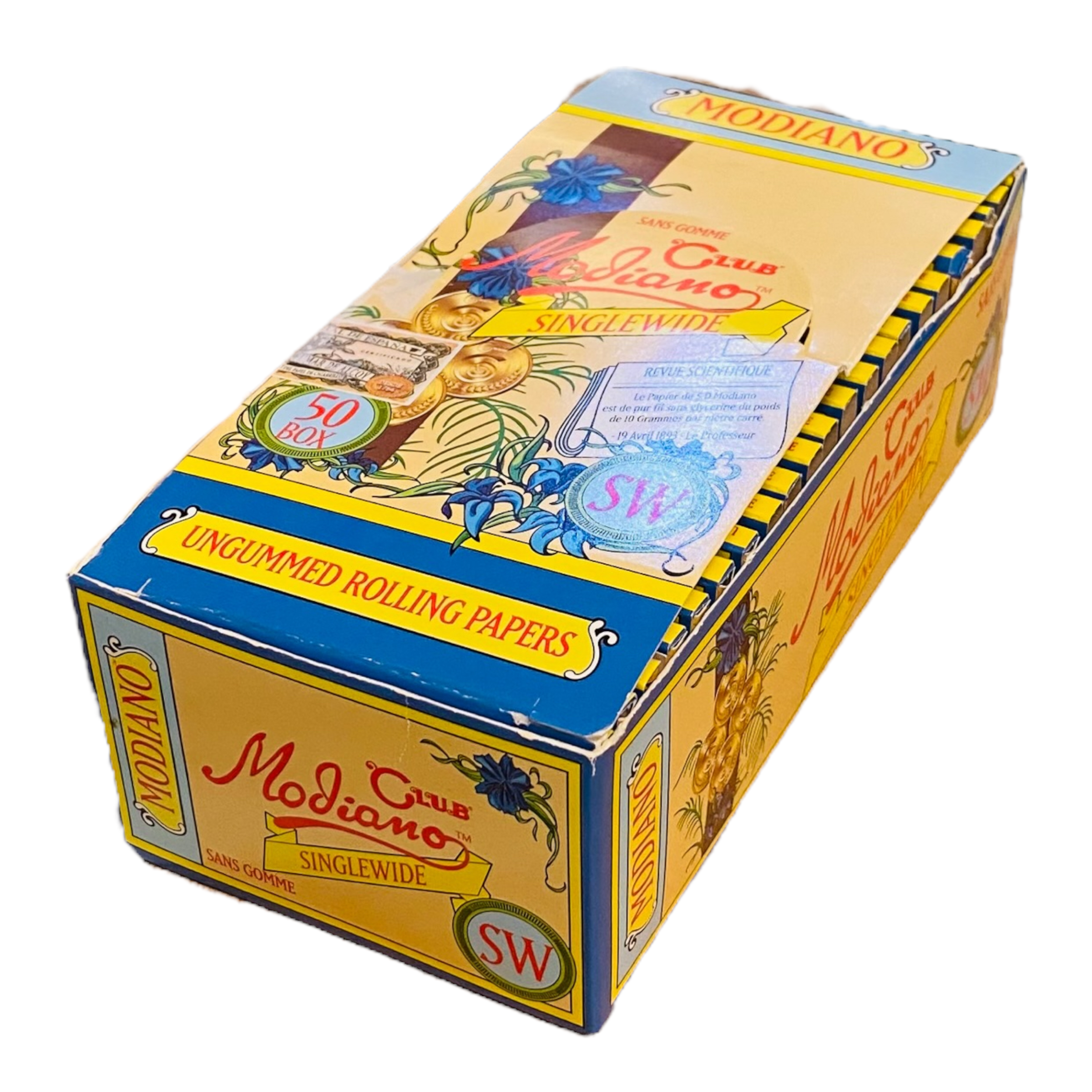 Club Modiano - BOX Of Single Wide UnGummed Papers - 50 Pack Box