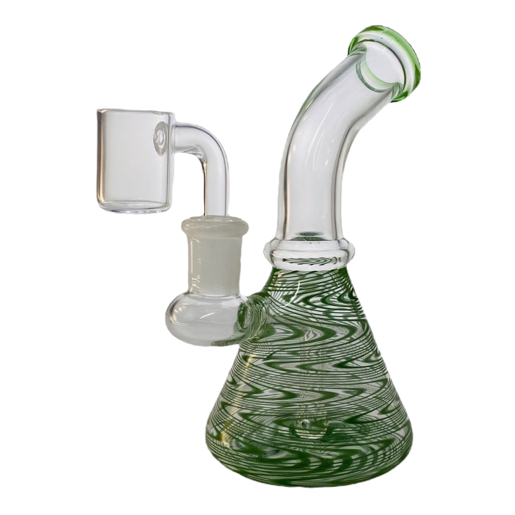 Small Dab Rig With Beaker Base And Green Wrap And Rake